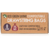 Eco Green Living Compostable Drawstring Bin Bags 8 Litre - 25 Bags