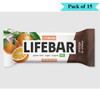 Life Food Lifebar InChoco Orange RAW - Pack of 15 (40g each)