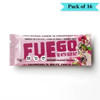 Fuego Go With Your Gut Raspberry & White Choc Superfood Fibre Bar - Pack of 16 (50g each)