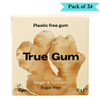 True Gum Vegan Sugar Free Chewing Gum Ginger & Turmeric - Pack of 24 (21g each)