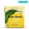 True Gum Vegan Sugar Free Chewing Gum Lemon - Pack of 24 (21g each)