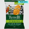 Tyrrells Furrows Sea Salt & Vinegar Crisps - Pack of 8 (150g each)