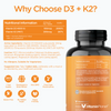 Vitamin Planet Vitamin D3 & K2 (MK-7), 4000IU + 200mcg,- 365 Tablets