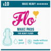 Here We Flo Flo Bamboo Maxi Pads Ultra Absorbent Long + Wide - 10 Pads