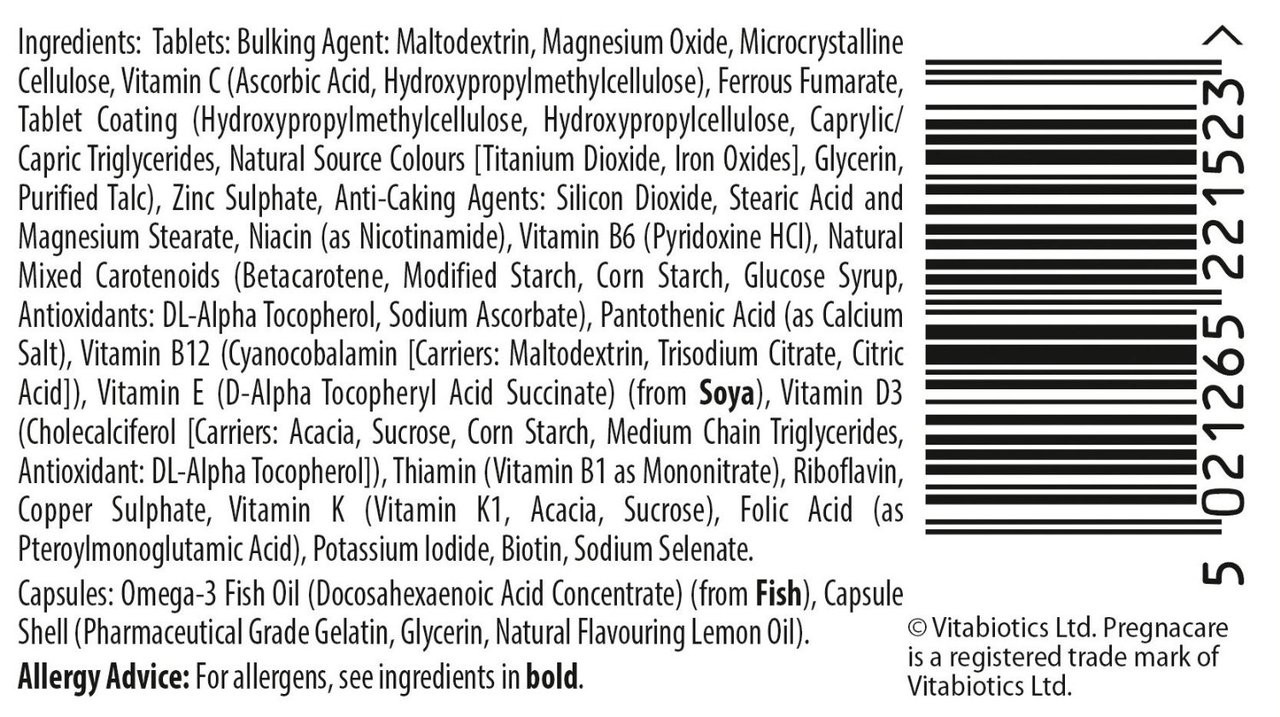 Vitabiotics Pregnacare Plus Omega 3 56 Tablets Blukoo