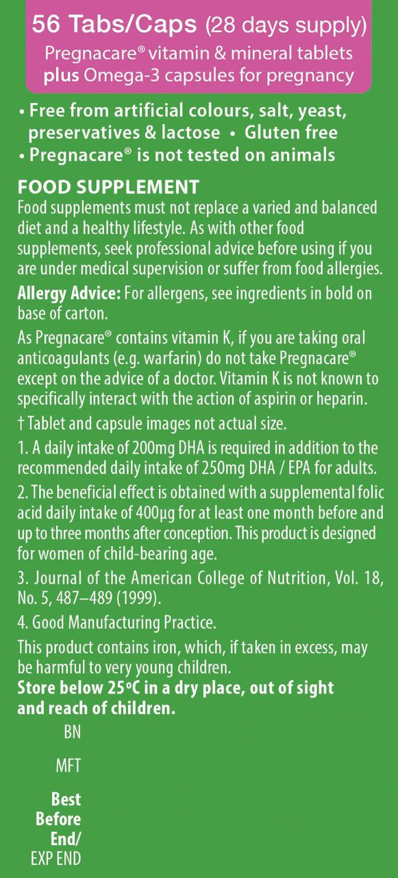 Vitabiotics Pregnacare Plus Omega 3 56 Tablets Blukoo