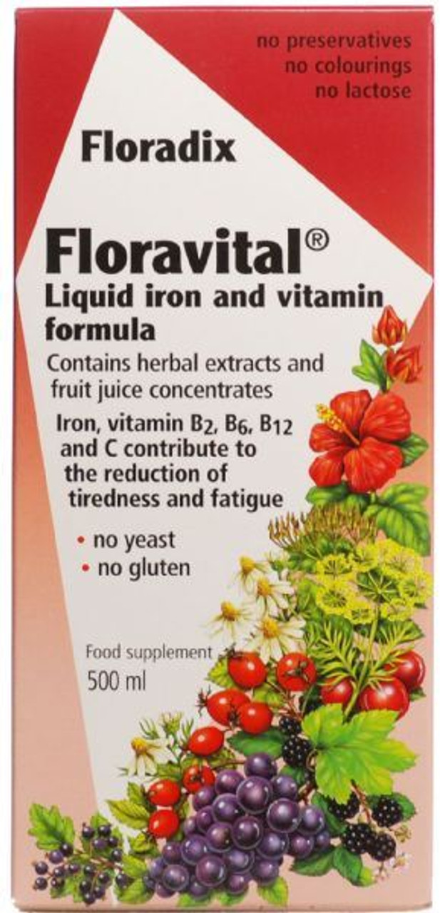 Floravital Liquid Iron, Vitamin & Herbal Formula 500ml Blukoo