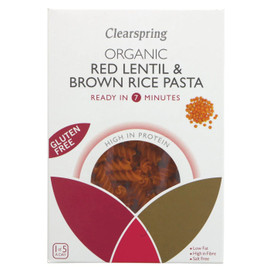 Clearspring Organic Gluten Free Red Lentil & Brown Rice Pasta - 250g Clearspring Organic Gluten Free Red Lentil & Brown Rice Pasta - 250g