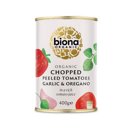 Biona Organic Chopped Tomatoes with Garlic & Oregano - 400g (Pack of 3) Biona Organic Chopped Tomatoes with Garlic & Oregano - 400g (Pack of 3)