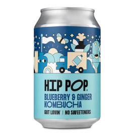 Hip Pop Kombucha Blueberry & Ginger - 330ml (Pack of 12) Hip Pop Kombucha Blueberry & Ginger - 330ml (Pack of 12)