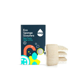 Seep Compostable Sponge with Scourer - 4 Pack
