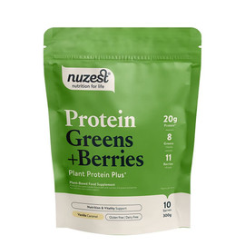 Nuzest Protein Greens + Berries Vanilla Caramel - 300g