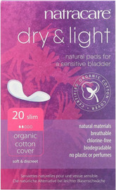 Natracare Dry & Light Incontinence - 20 Slim Pads Natracare Dry & Light Incontinence - 20 Slim Pads
