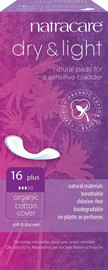 Natracare Dry & Light Incontinence Plus - 16 Slim Pads Natracare Dry & Light Incontinence Plus - 16 Slim Pads