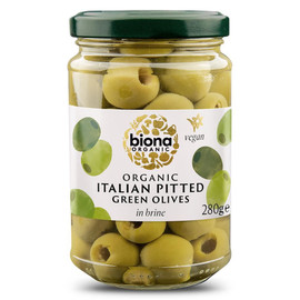 Biona Organic Italian Pitted Green Olives - 280g Biona Organic Italian Pitted Green Olives - 280g