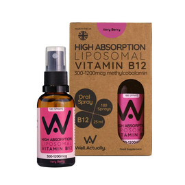 Well Actually Liposomal Vitamin B12 Very Berry Spray - 25ml Well Actually Liposomal Vitamin B12 Very Berry Spray - 25ml