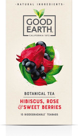 Good Earth Hibiscus, Rose & Sweet Berries - 15 Teabags Good Earth Hibiscus, Rose & Sweet Berries - 15 Teabags