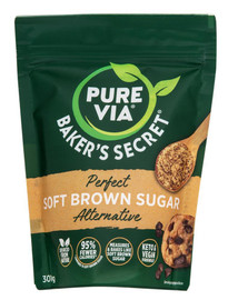 Pure Via Baker's Secret Soft Brown Sugar Alternative - 300g (Pack of 4)