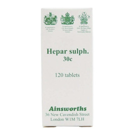 Ainsworths Hepar Sulph 30C Single Counter Remedy - 120 Tabs