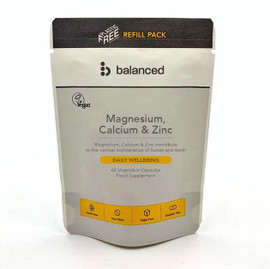 Balanced Magnesium Calcium & Zinc Refill Pouch - 60 Veg Caps