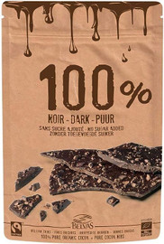Belvas Belgian Thins Dark 100% with Pure Cacao Nibs - 80g