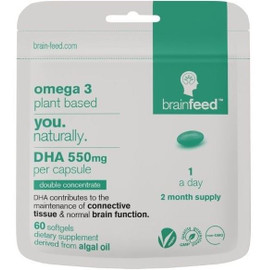 Brain Feed Omega 3 Plant-Based DHA 550mg - 60 Softgels