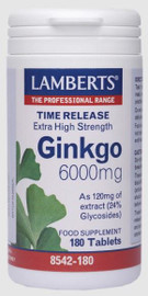 Lamberts Ginkgo 6000mg High Strength Time Release - 180 Tablets