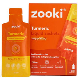YourZooki Zooki Liposomal Turmeric 750mg Tangerine - 14 sachet (15ml each)