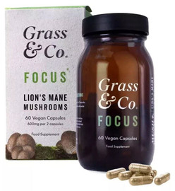 Grass and Co FOCUS Lion's Mane Mushrooms with Ginseng + Omega-3 - 60 Capsules