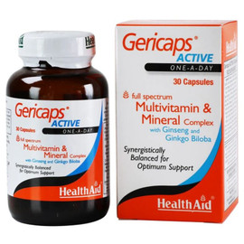HealthAid Gericaps Active with Ginseng & Ginkgo Biloba - 30 Capsules