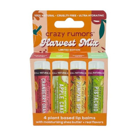 Crazy Rumors Harvest Mix Lip Balms - Pack of 4 (17g each)