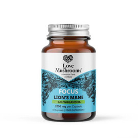 Love Mushrooms FOCUS Lions Mane & Ashwagandha - 60 Capsules