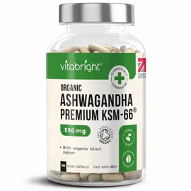 Organic KSM-66 Ashwagandha with Black Pepper - 180 Capsule
