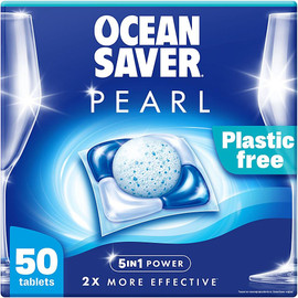 OceanSaver Plastic Free Eco Dishwasher Tabs Pearl - 50 Tablets