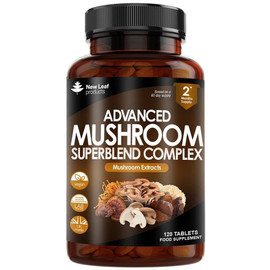 New Leaf Products Blend of 6 Mushroom Extracts Complex - 120 Capsules