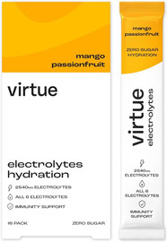 Virtue Drinks Electrolytes Hydration Mango Passionfruit - sachet of 12 (5g each)