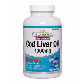 Natures Aid Cod Liver Oil High Strength - 1000mg - 180 Capsules