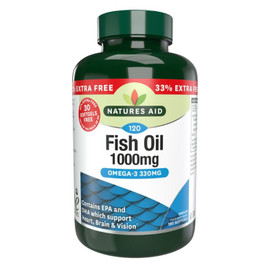 Natures Aid Fish Oil 1000mg Omega-3 Rich - 120 Tablets