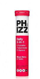 Phizz 3-in-1 Multivitamin & Rehydration Electrolyte Effervescent Tabs- Mixed Berry Pack of 6 (60 Tabs each)