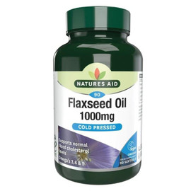 Natures Aid Flaxseed Oil 1000mg Cold Pressed - 90 Capsules