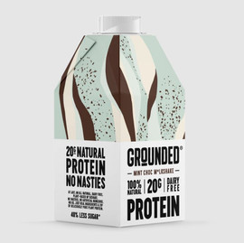 Grounded Protein Milkshake Mint Chocolate - Pack of 12 (490ml)