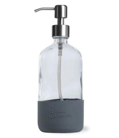 Bower Collective Glass Silicon Sleeve Pump Dispenser Granite - 500ml