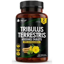 New Leaf Products Tribulus Terrestris 6000mg + Ashwagandha - 120 Vegan Tablets
