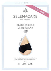 Selenacare Bladder Leak Undies High Waist Black Size 2XL - 1 Box