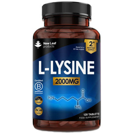 New Leaf Products L-Lysine with Black Pepper 200mg - 120 Vegan Tablets