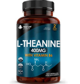 New Leaf Products L-Theanine with Vitamin B6 400mg - 120 Capsules