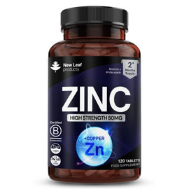 New Leaf Products Zinc Citrate 50mg - 120 Vegan Tablets
