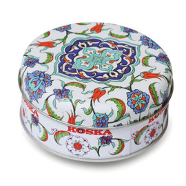 Truede Koska Rose & Lemon Turkish Delight Round Tin Box - 120g