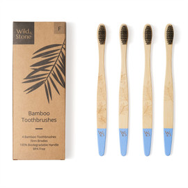 Wild and Stone Adult Bamboo Toothbrush Firm Bristles - 4 Pack
