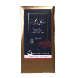Salcombe Dairy Dark with Nibs Organic Chocolate Bar - 80g